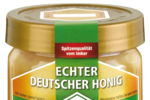 Honigglas mit Aufschrift "Echter Deutscher Honig"